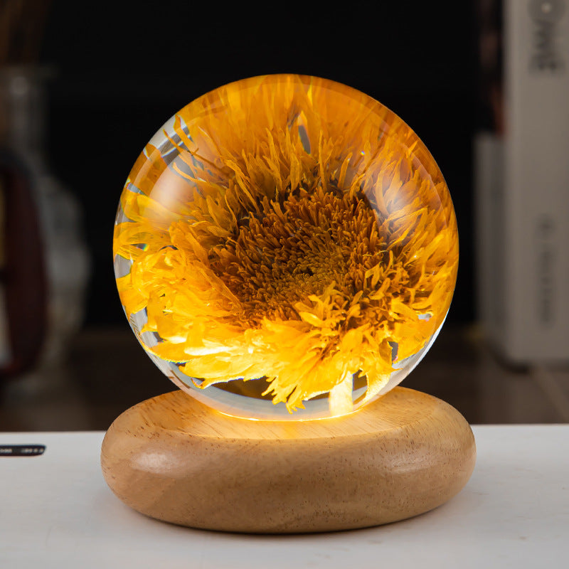 Sunflower Resin Lamp – Preserved Flower LED Night Light